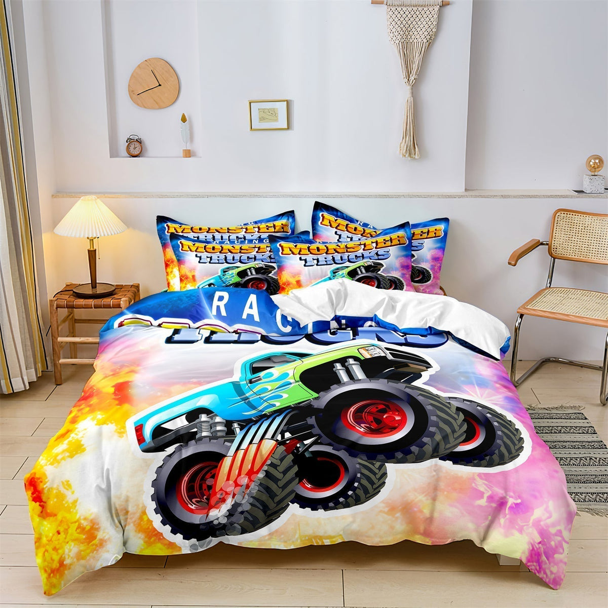 Literie Monster Truck pour Enfants - Confort et Style Aventureux dans la Chambre