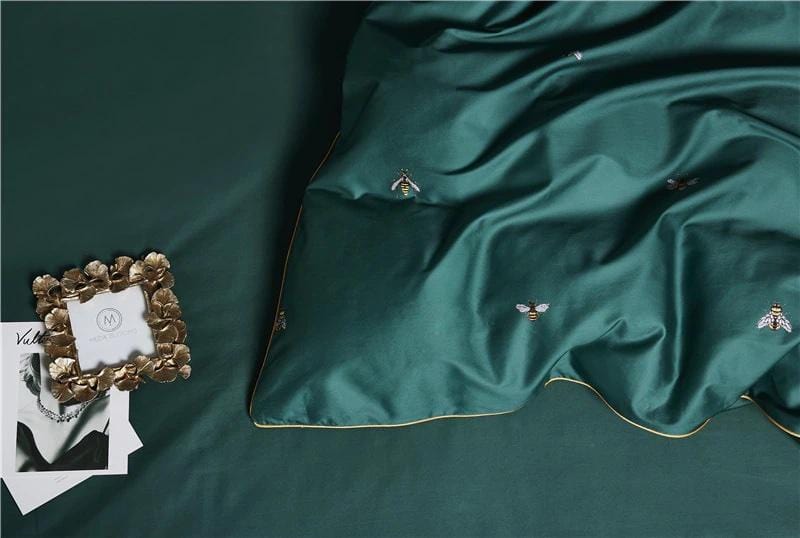 Ensemble de Couette en Coton Égyptien - Design Vert Énergisant et Confort Luxueux