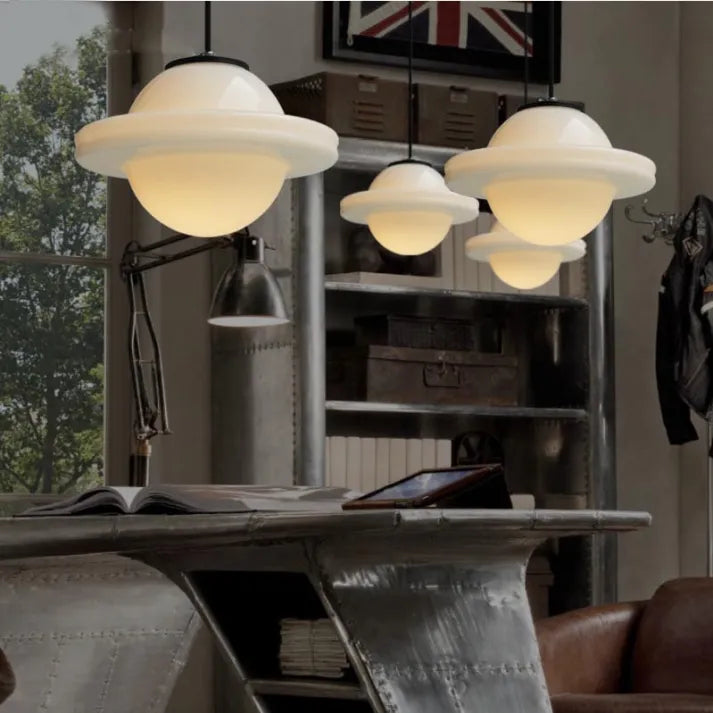 Lampe Pendante Géométrique Vintage - Éclairage Chaud et Design Élégant