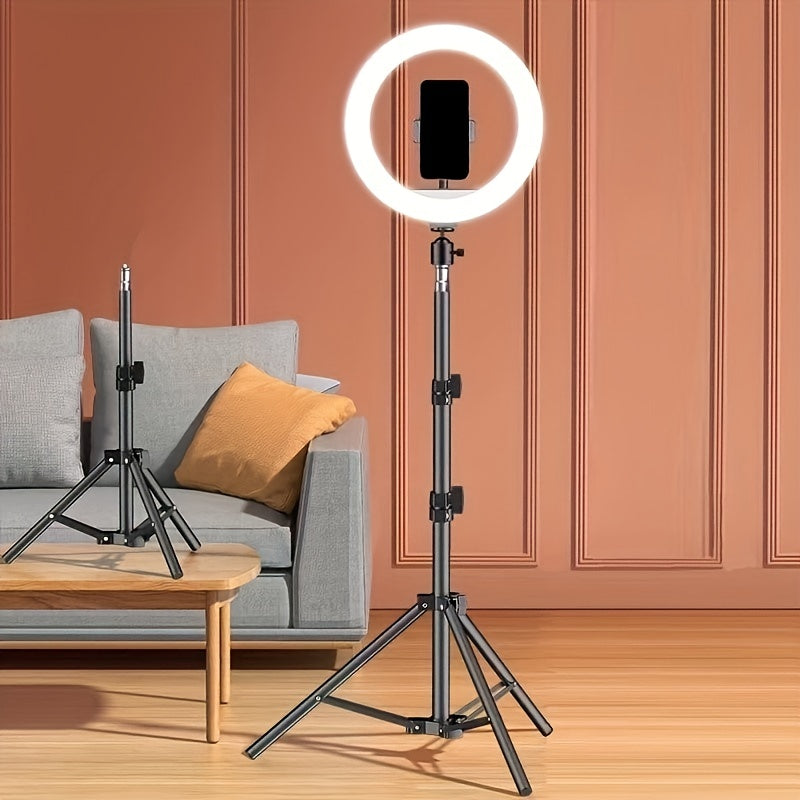 Anneau LED pour Selfies et Vidéos - Trépied Réglable et Support Pratique