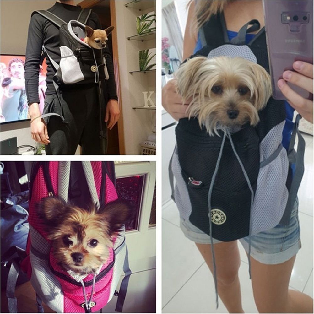 Sac à Dos pour Chien Ajustable - Maille Respirante et Rangement Pratique