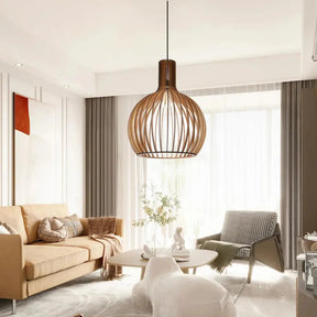 Luminaire Suspendu Scandinave - Élégance Minimaliste en Bois Naturel