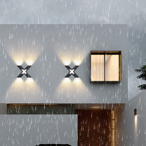 Applique Murale LED en Forme de X - Éclairage Extérieur Résistant aux Intempéries