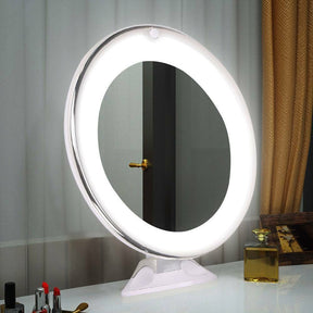 Miroir de Maquillage LED Agrandissement 10x - Rotation 360° et Éclairage Naturel
