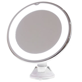 Miroir de Maquillage LED Agrandissement 10x - Rotation 360° et Éclairage Naturel