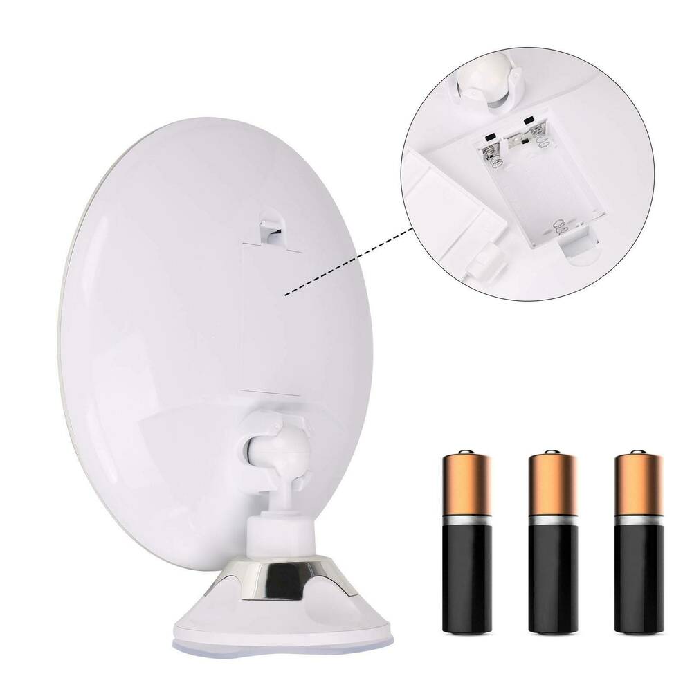 Miroir de Maquillage LED Agrandissement 10x - Rotation 360° et Éclairage Naturel