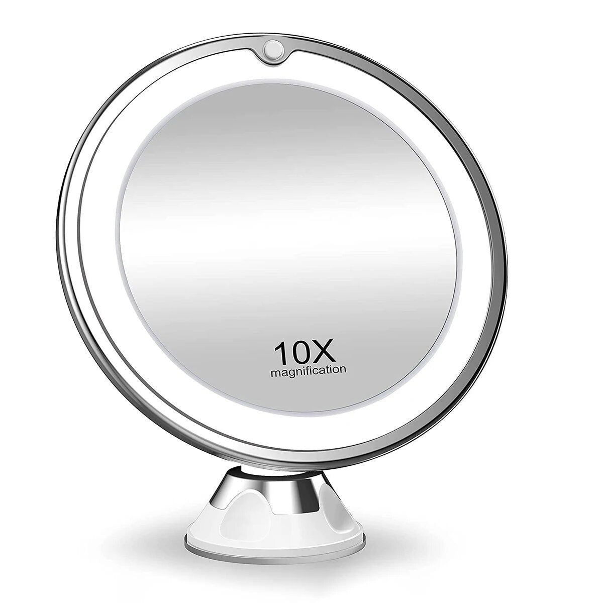 Miroir de Maquillage LED Agrandissement 10x - Rotation 360° et Éclairage Naturel