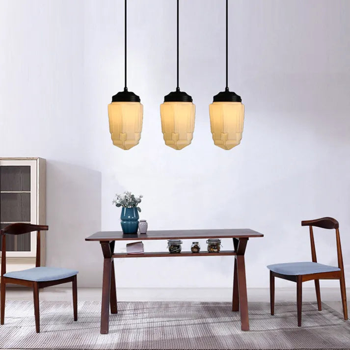 Lampe Pendante Géométrique Vintage - Éclairage Chaud et Design Élégant