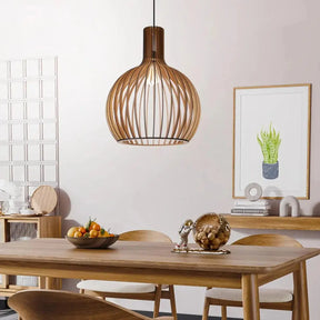 Luminaire Suspendu Scandinave - Élégance Minimaliste en Bois Naturel