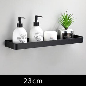 Étagère Murale en Aluminium Noir - Design Minimaliste et Rangement Pratique