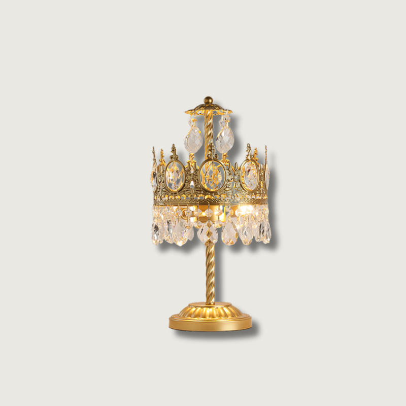 Lampe de Table en Cristal Doré - Élégante et Luxueuse pour Intérieur