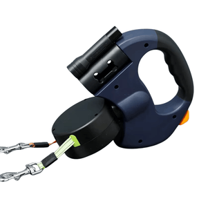 Laisse Double pour Chien - Lumière LED et Charnière Rotative 360°