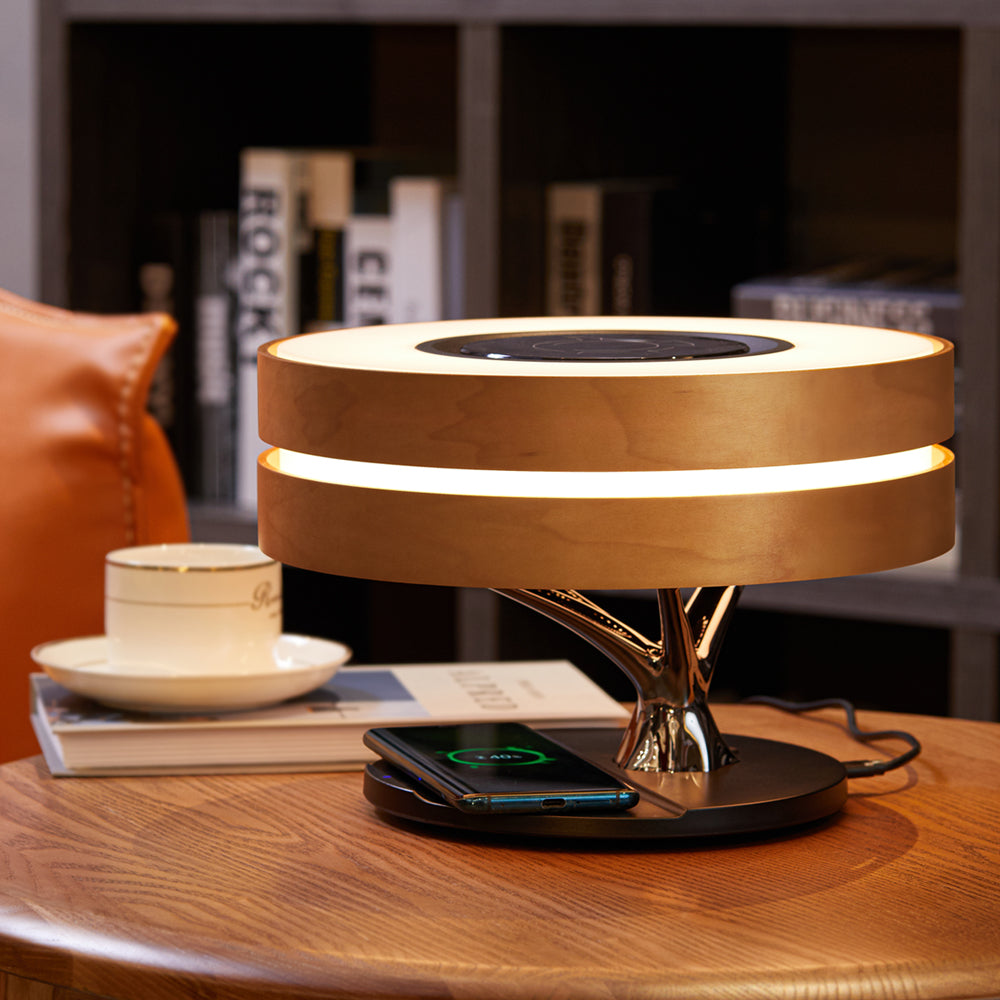 Lampe de Bureau Multifonctionnelle - Éclairage, Musique et Charge Sans Fil