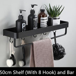 Étagère Murale en Aluminium Noir - Design Minimaliste et Rangement Pratique