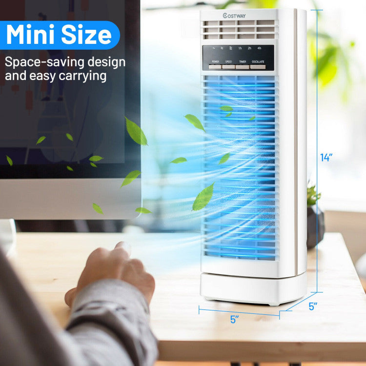 Ventilateur de Bureau Oscillant 14 Pouces - Silencieux et Économiseur d'Espace