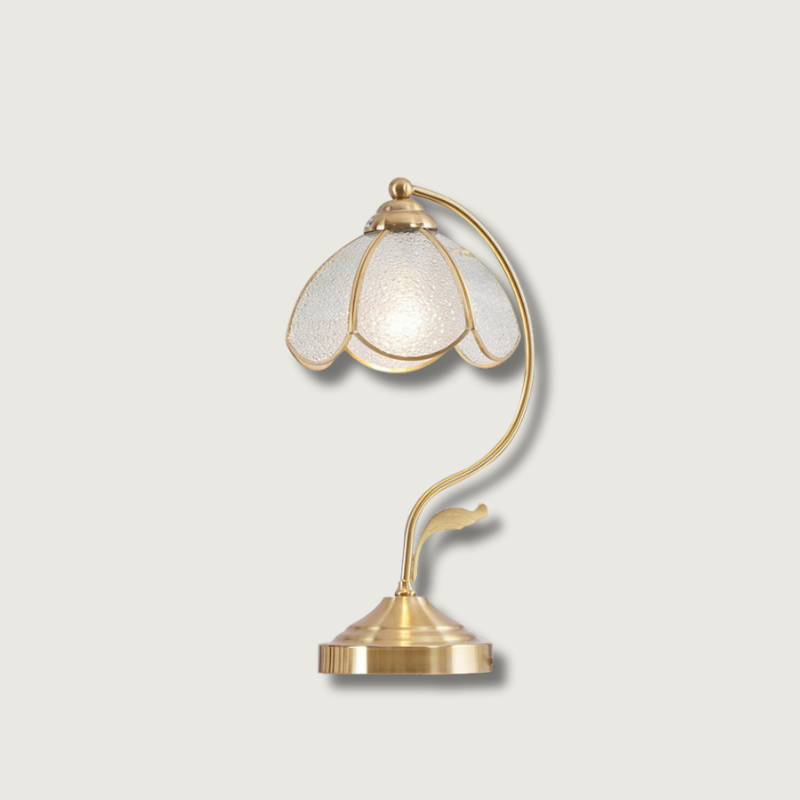 Lampe de Table en Verre Floral - Élégance et Charme Intemporel