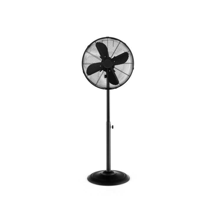 Ventilateur sur Pied Oscillant 16 Pouces - Hauteur Réglable et 3 Vitesses