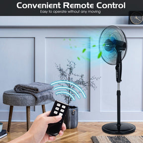 Ventilateur de Sol Oscillant 16 Pouces - Hauteur Ajustable et Fonctionnement Silencieux