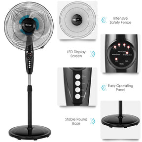 Ventilateur de Sol Oscillant 16 Pouces - Hauteur Ajustable et Fonctionnement Silencieux