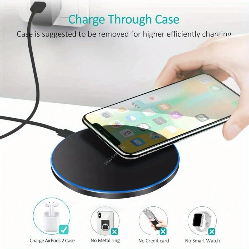 Chargeur Sans Fil Rapide 15W - Design Élégant et Commodité Sans Câble