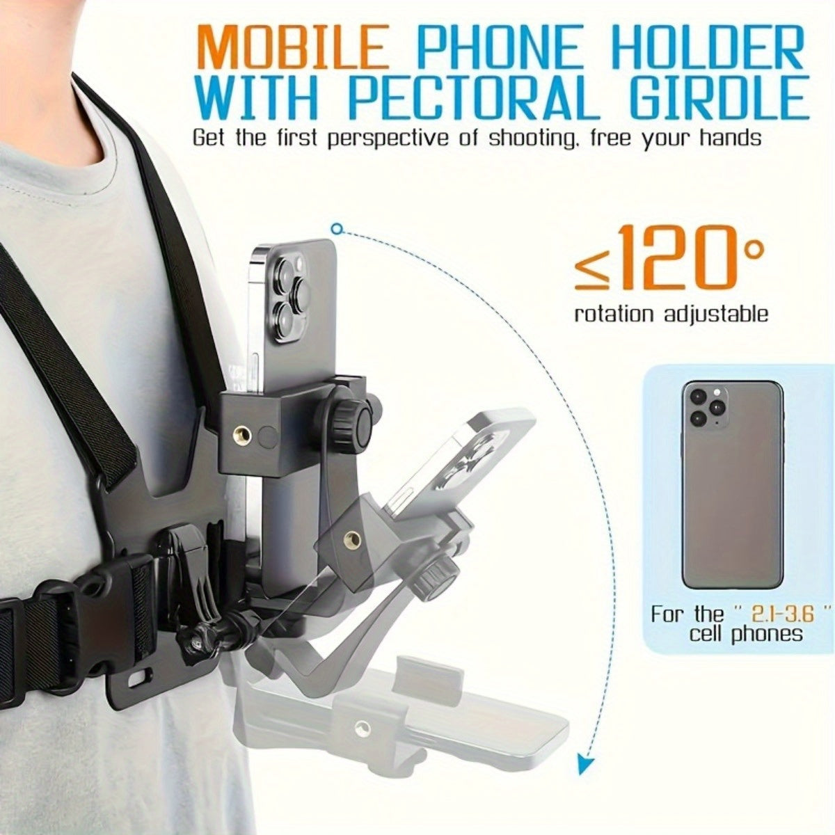 Ceinture de Poitrine Ajustable pour Smartphone - Tournage Mains Libres et Confort Optimal