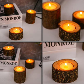 Porte-Teintes en Bois Naturel - Ambiance Chaleureuse pour Événements