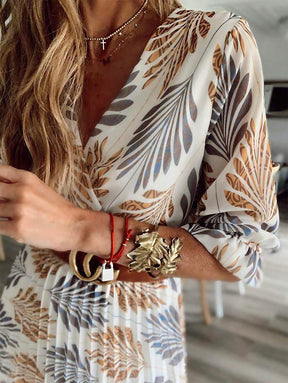 Robe Maxi Boho Femme - Décolleté en V Flatteur et Confort Optimal