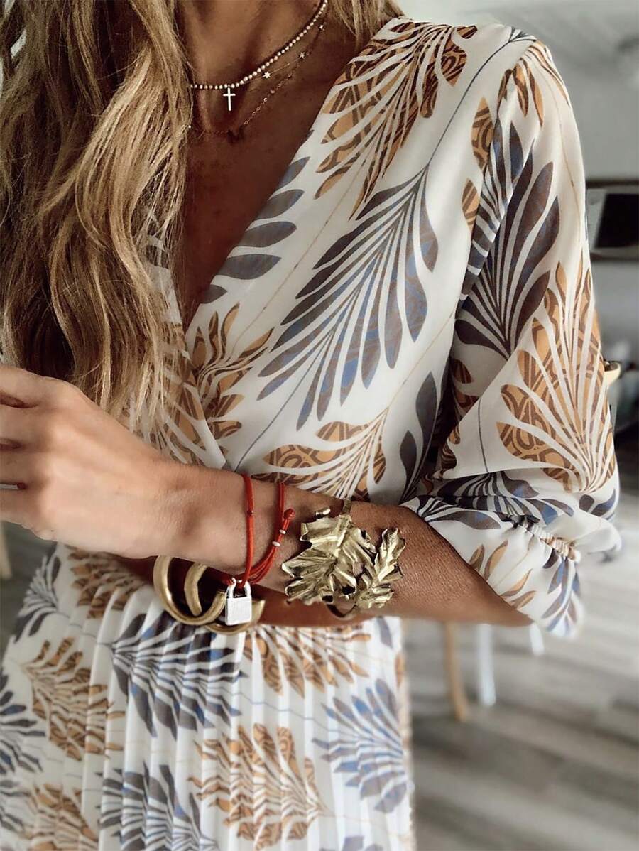 Robe Maxi Boho Femme - Décolleté en V Flatteur et Confort Optimal