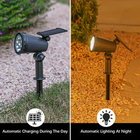 Projecteur Solaire de Jardin - 9 Couleurs LED pour Éclairage Extérieur