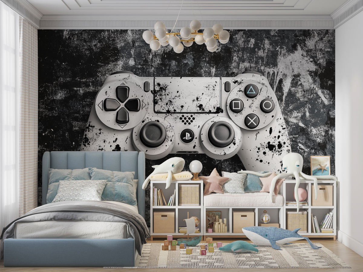 Papier Peint Gamers Console Gris