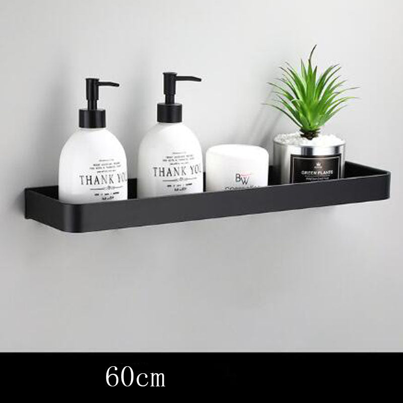 Étagère Murale en Aluminium Noir - Design Minimaliste et Rangement Pratique