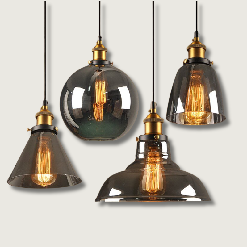 Lampe Suspendue Industrielle en Verre - Design Élégant et Minimaliste