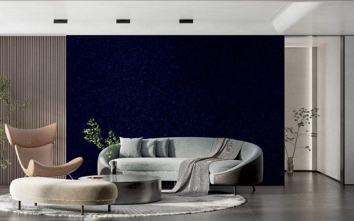 Midnight Blue Glittered Wallpaper