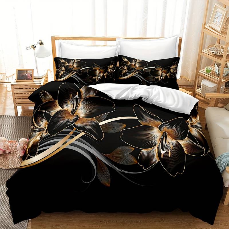 Ensemble de Couette Noir et Or - Luxe et Glamour pour Votre Chambre