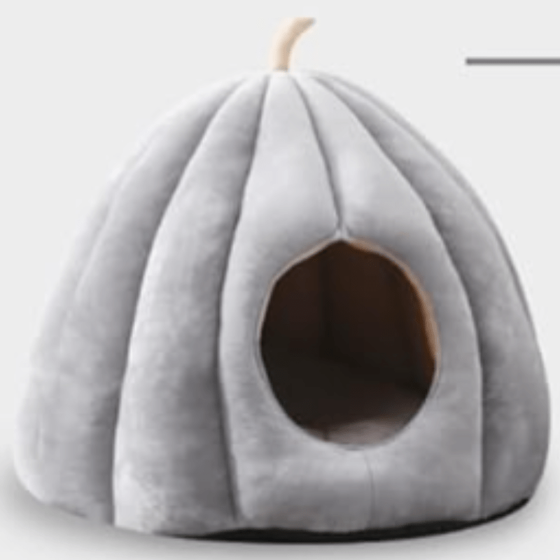 Lit pour Chat Citrouille - Confort Douillet et Hygiène Hivernale
