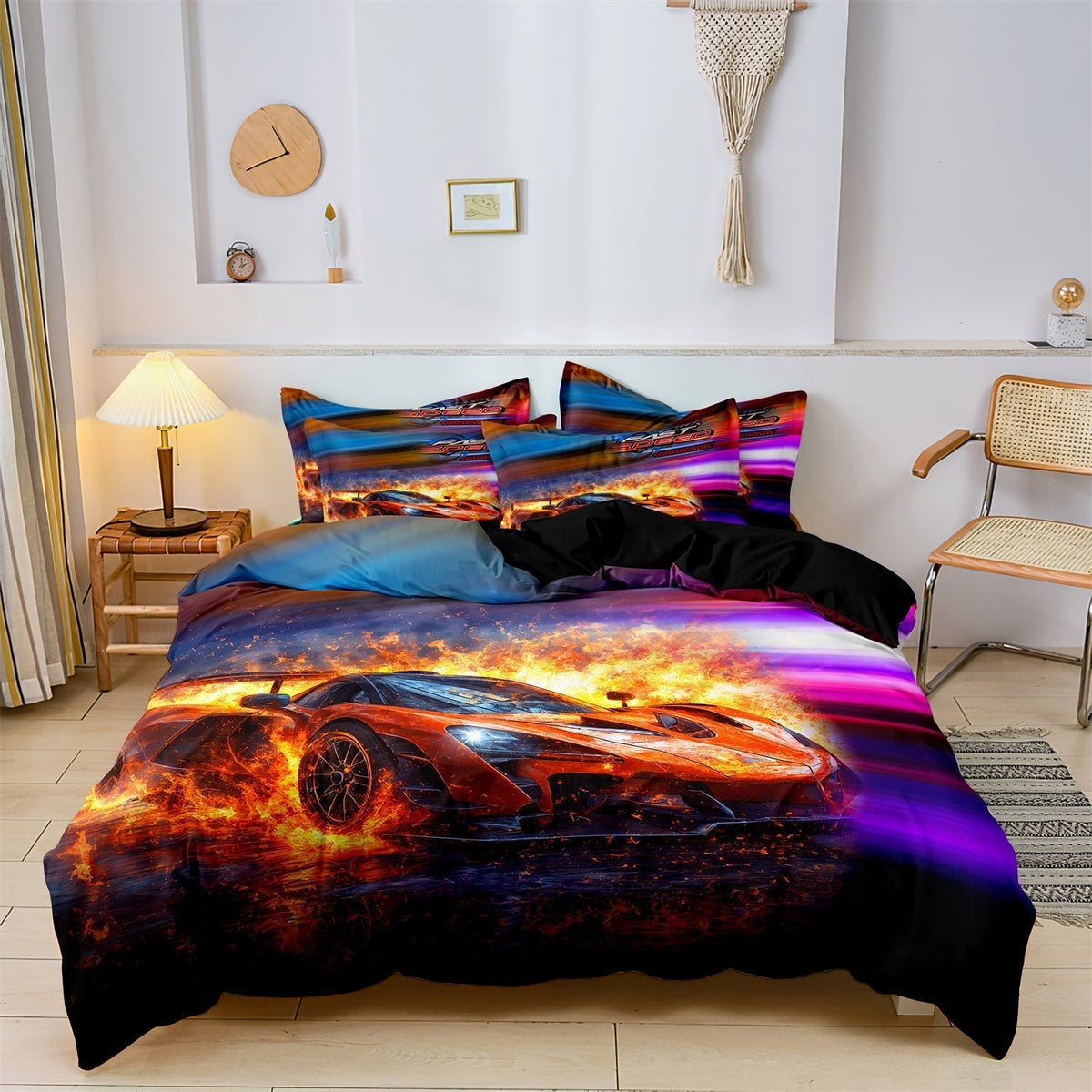 Literie Supercar pour Enfants - Design Coloré et Confortable