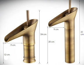 Robinet de Salle de Bain Cascade - Élégance Rétro avec Écoulement Luxueux