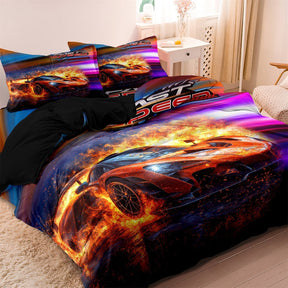 Literie Supercar pour Enfants - Design Coloré et Confortable