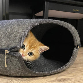 Lit pour Chat en Forme de Donut - Matériau Doux et Base Antidérapante