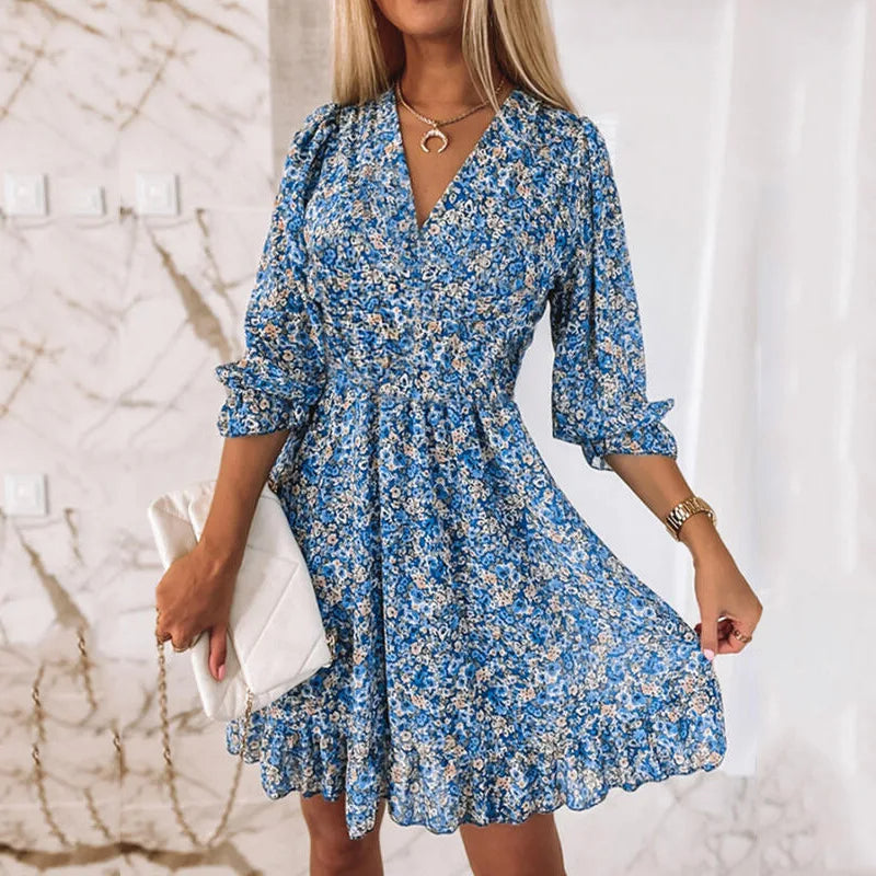 Robe Mini Florale Bohème - Style Aérien pour Été et Sorties