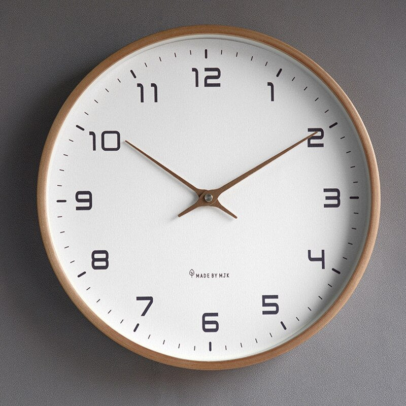 Horloge Murale en Bois Naturel - Élégance Scandinave pour Intérieur Moderne