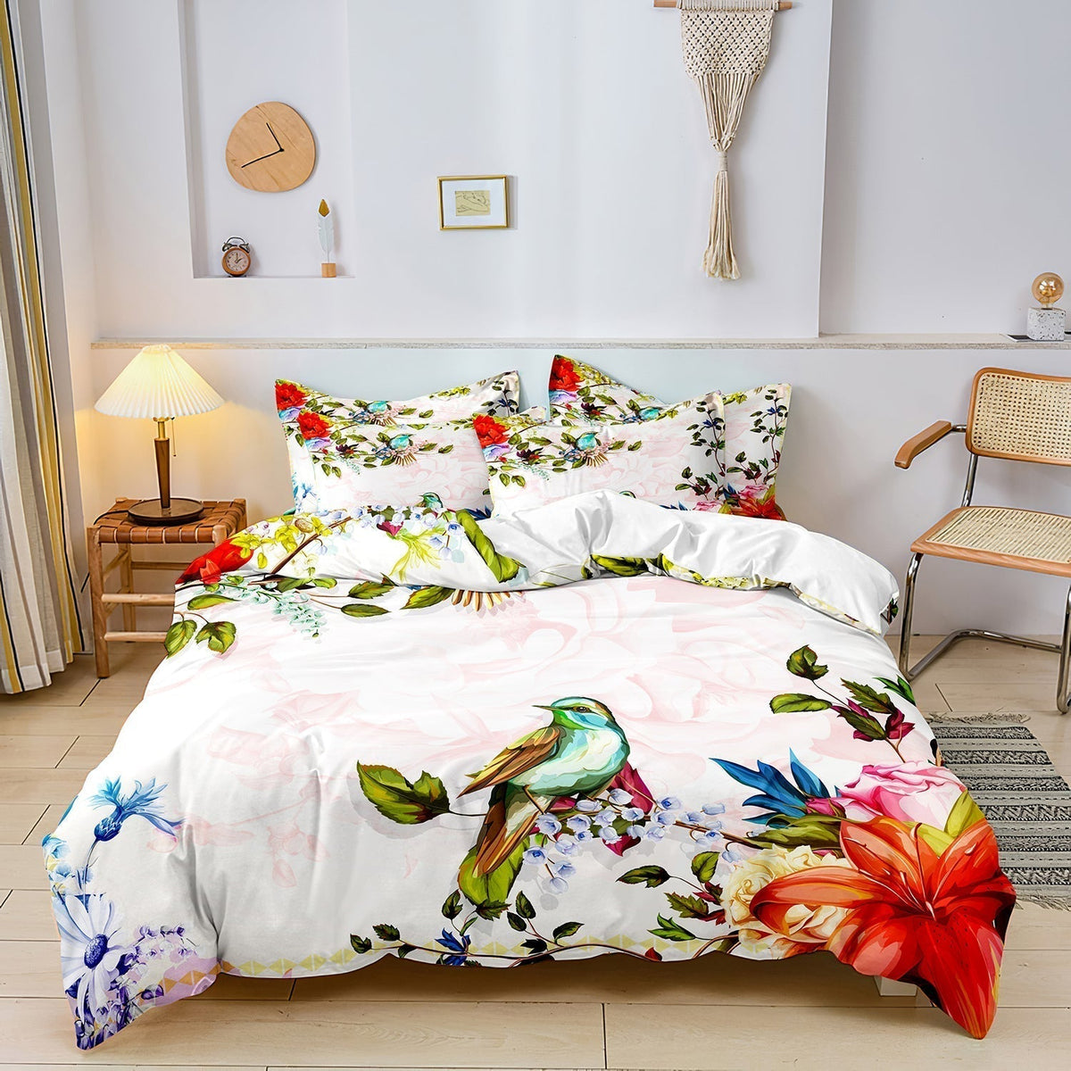 Linge de Lit Floral et Oiseau - Élégance et Confort Exceptionnels