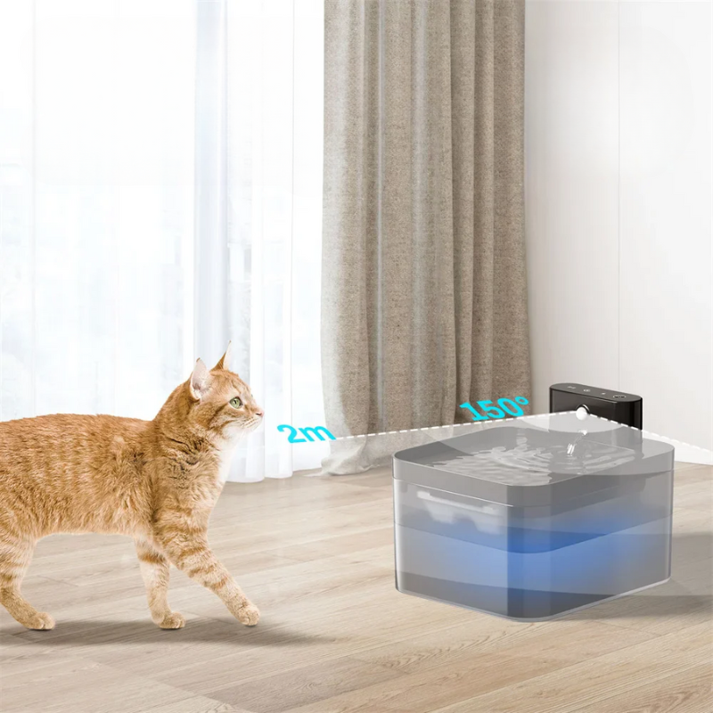 Fontaine d'Eau pour Chat - Activation Automatique et Eau Filtrée