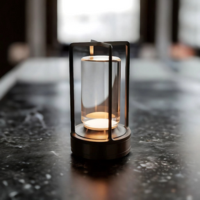 Lampe en Métal et Cristal - Éclairage Tactile et Ambiance Réglable