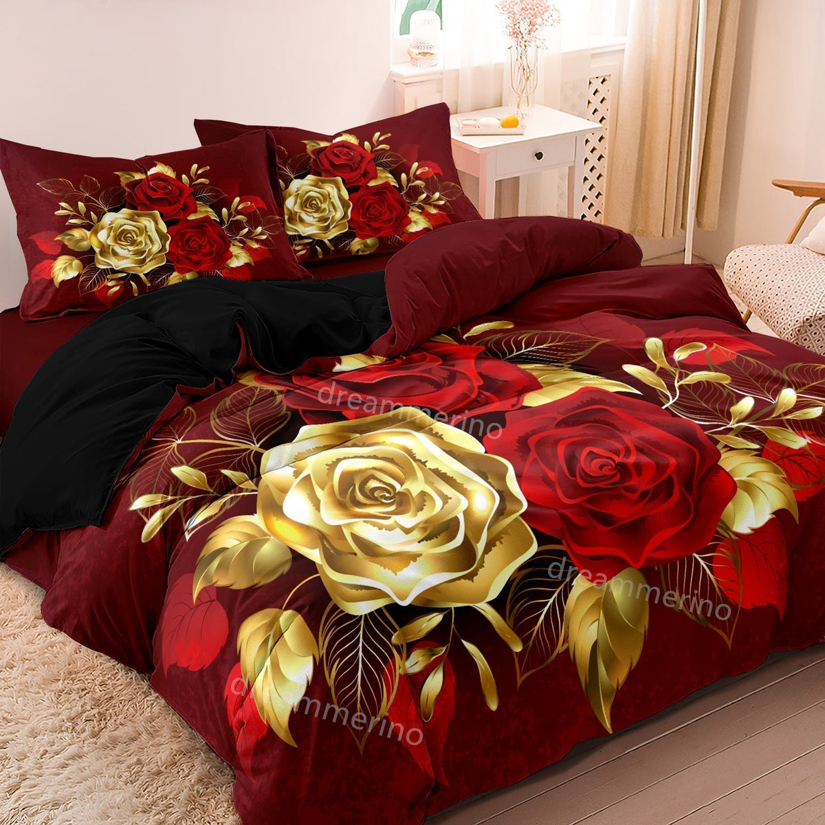 Ensemble de Couette Romantique en Microfibre - Élégance et Confort Floral