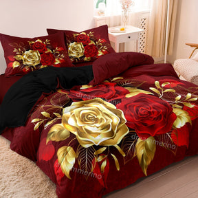 Ensemble de Couette Romantique en Microfibre - Élégance et Confort Floral