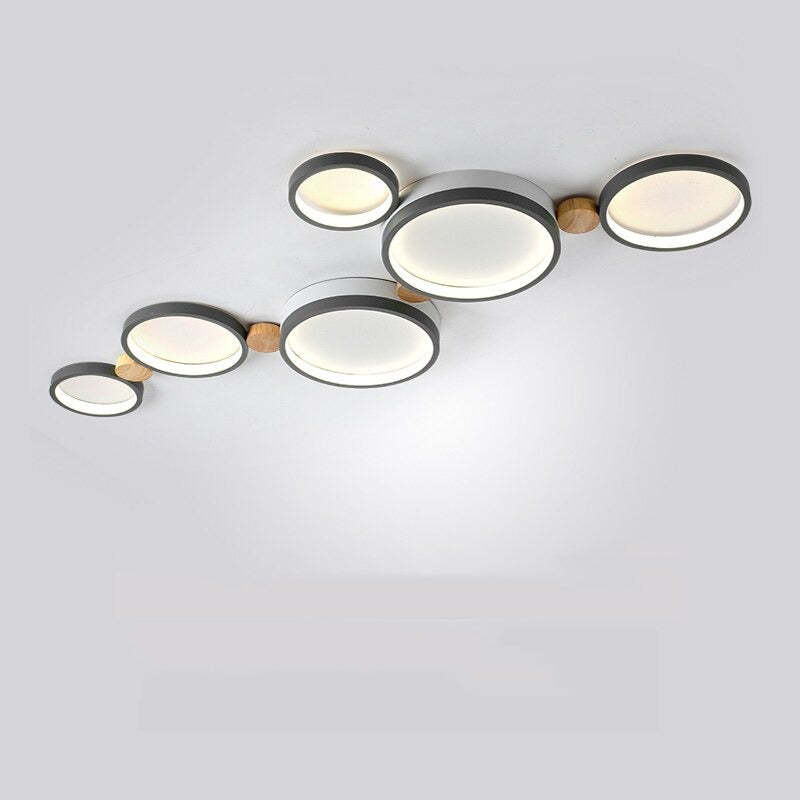 Plafonnier Élégant Blanc et Gris - Design Moderne et Illumination Uniforme