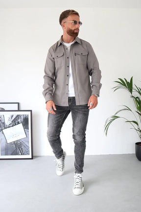 Veste Chemise à Boutons pour Hommes - Confort et Style Décontracté avec Poches