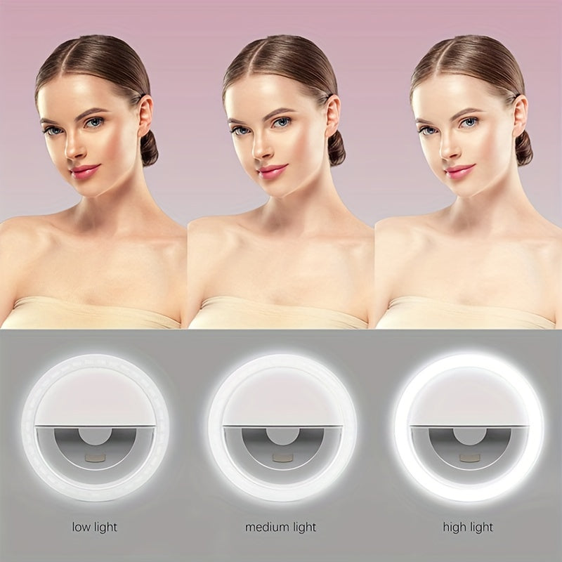 Lampe Anneau LED pour Selfie - Éclairage Doux et Rechargeable