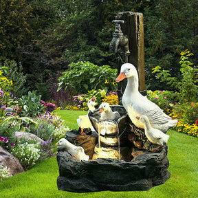 Fontaine de Jardin Décorative - Design Léger et Apaisant pour Extérieur